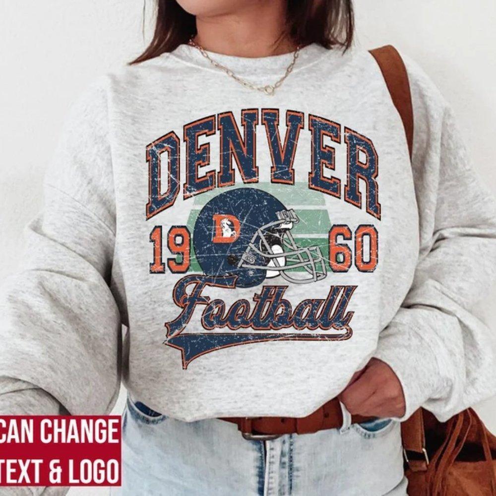 Denver 1960 Broncos Football Style Denver Football Tee Sweatshirt